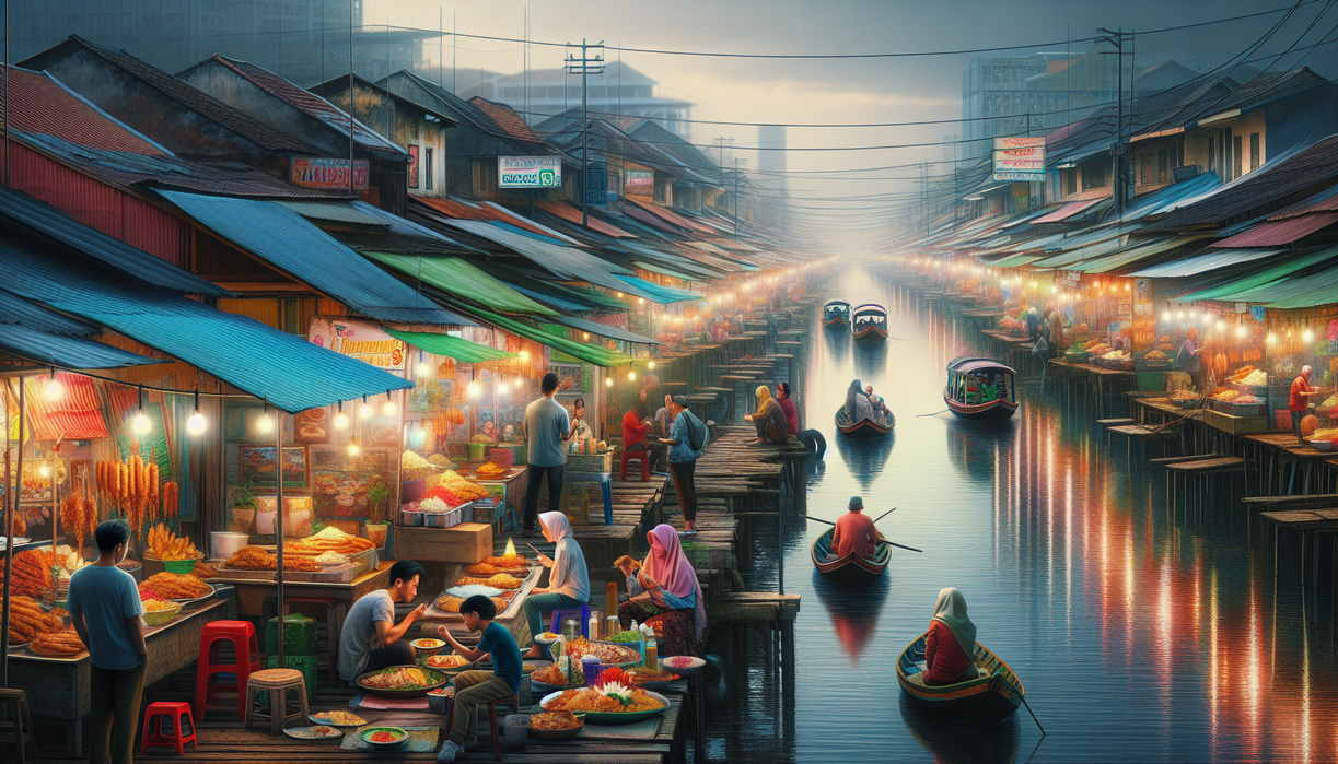 alt_text: Rencana perjalanan kuliner pempek murah di sepanjang Sungai Musi Palembang.