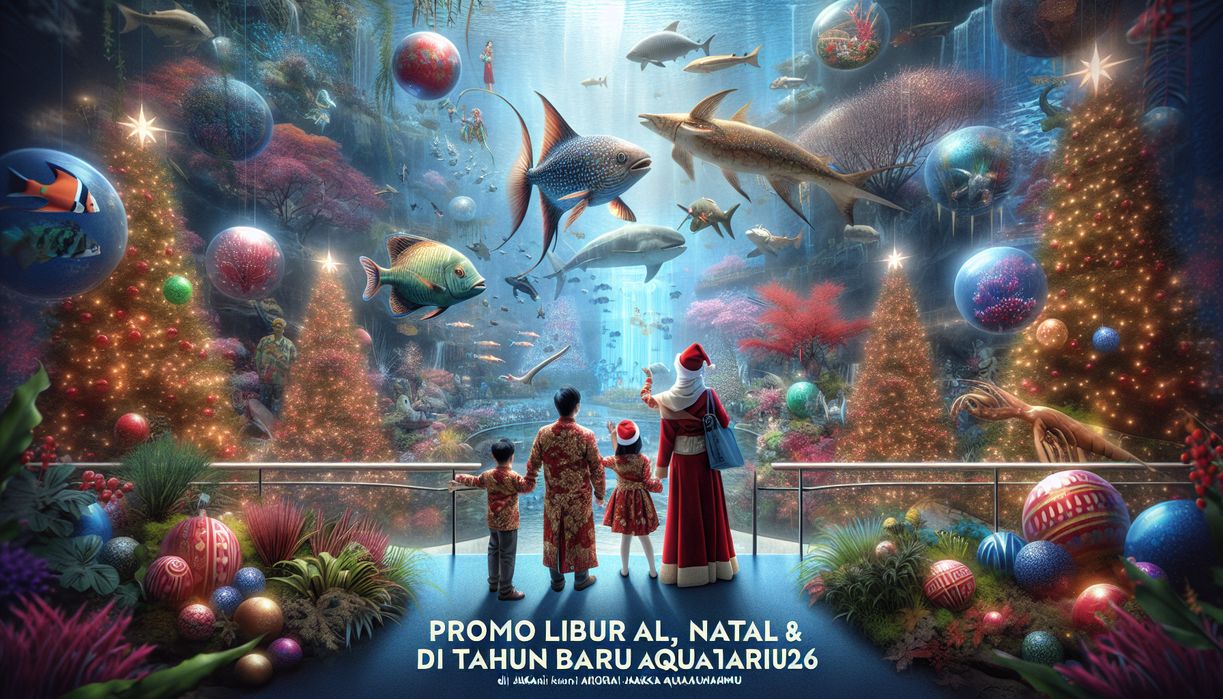 alt_text: Promo Libur Natal & Tahun Baru 2026 di Jakarta Aquarium dengan beragam atraksi menarik.