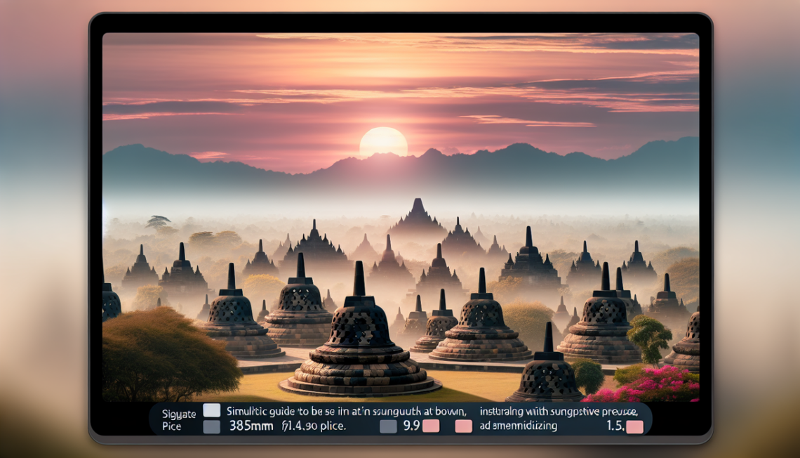 alt_text: Pemandangan matahari terbit di Borobudur dengan panduan harga, tips, dan keindahannya.