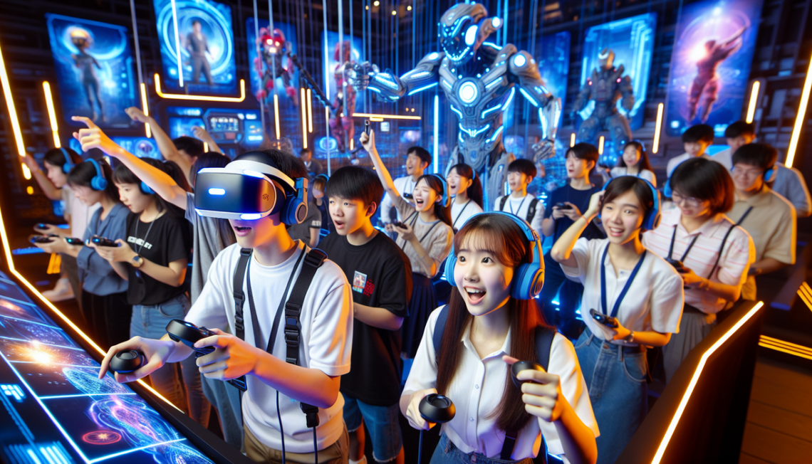 alt_text: Pengunjung menikmati pengalaman imersif di Virtual Immersive Park, Jatim Park 2.