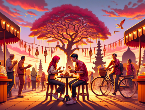 **alt_text**: Warga menikmati ngabuburit dengan aktivitas santai di Alun-alun Kidul Solo.