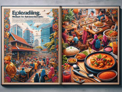 alt_text: Tiga tempat makan siang populer di Medan dengan kuliner khas lokal.