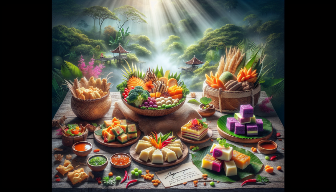 alt_text: Oleh-oleh khas Bogor: lapis, roti unyil, dan camilan populer berjajar rapi siap dibeli.