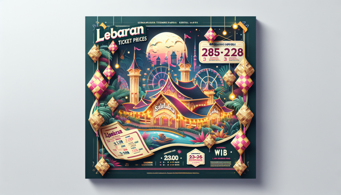 alt_text: Informasi harga tiket ke Saloka Theme Park saat Lebaran 2026.