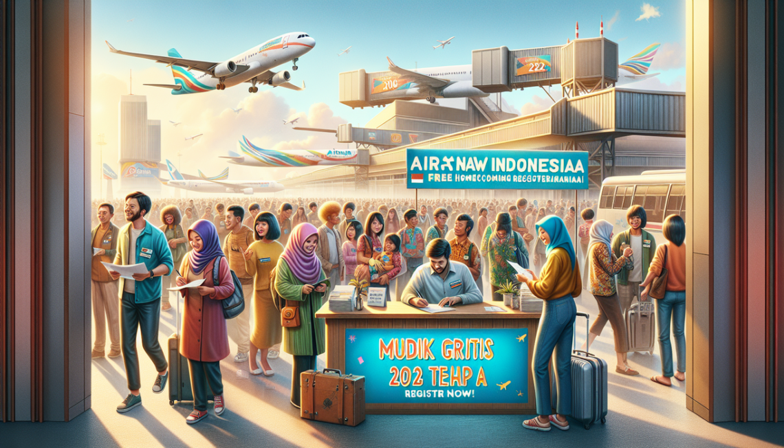 alt_text: Poster Mudik Gratis AirNav 2026, fokus strategi pemasaran berpadu kepedulian sosial.