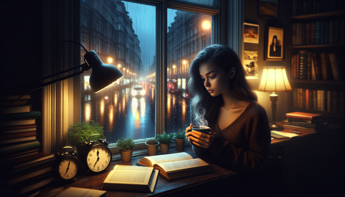 alt_text: Orang membaca koran di tengah arus informasi digital yang melimpah.