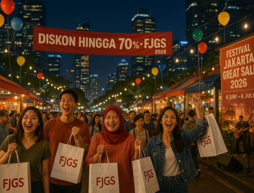 alt_text: Pengunjung menikmati diskon besar dan konten budaya Betawi di Festival Jakarta Great Sale 2026.