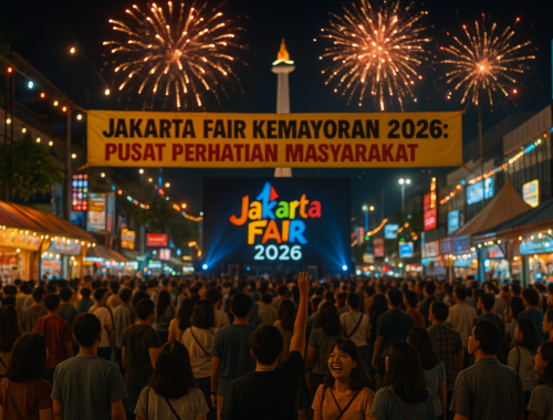 alt_text: Kemeriahan Jakarta Fair Kemayoran 2026 dengan 5 kejutan menarik, ramai dan penuh semangat!