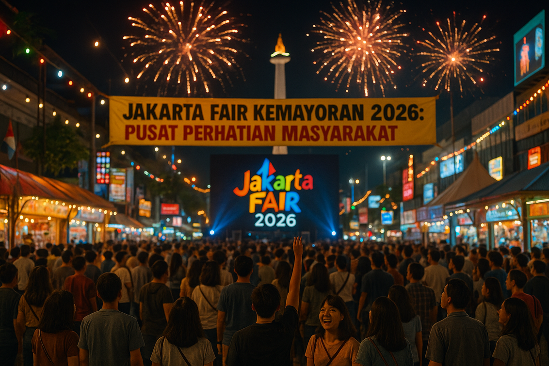 alt_text: Kemeriahan Jakarta Fair Kemayoran 2026 dengan 5 kejutan menarik, ramai dan penuh semangat!