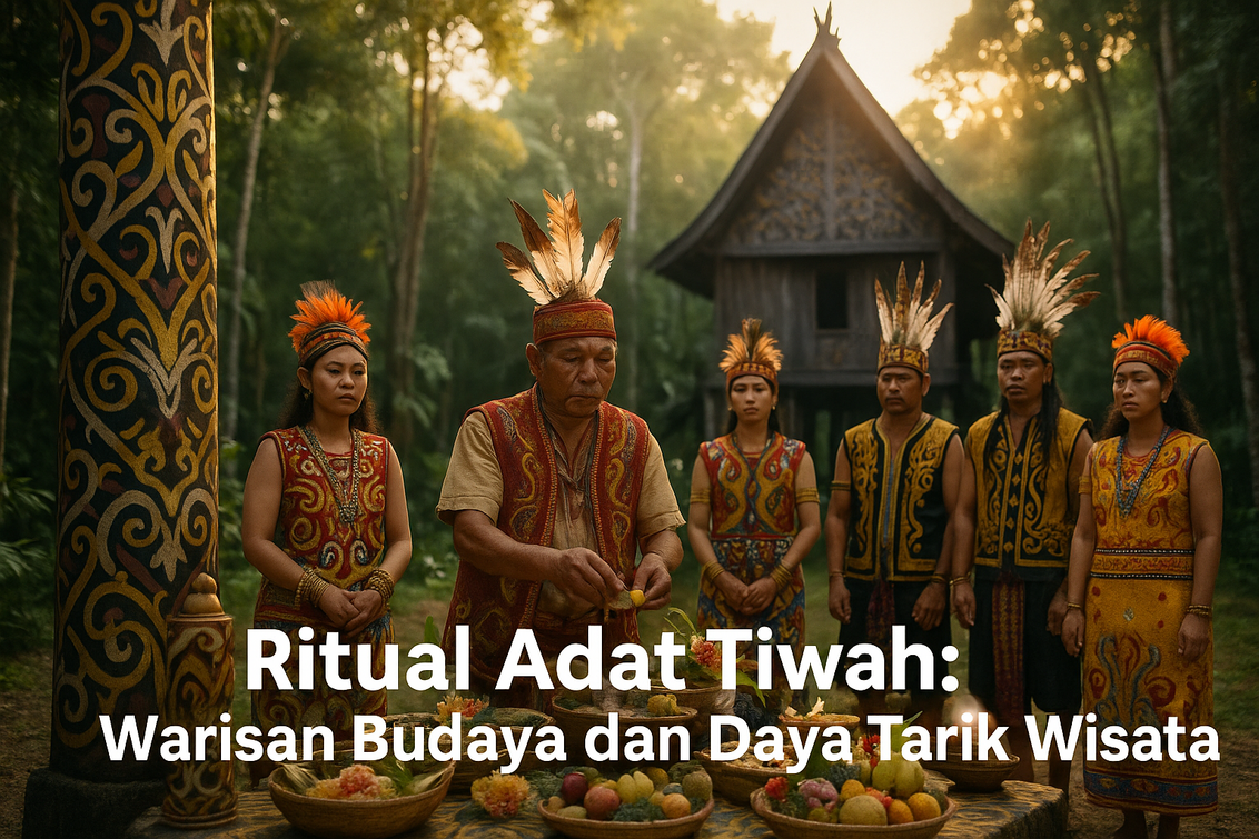 alt_text: Ritual Tiwah dipadukan dengan sorotan budaya di tengah hiruk-pikuk berita Jakarta.