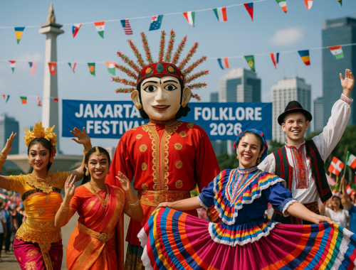 alt_text: Poster Jakarta World Folklore Festival 2026 bertema "Mimpi Besar Kota Dunia".