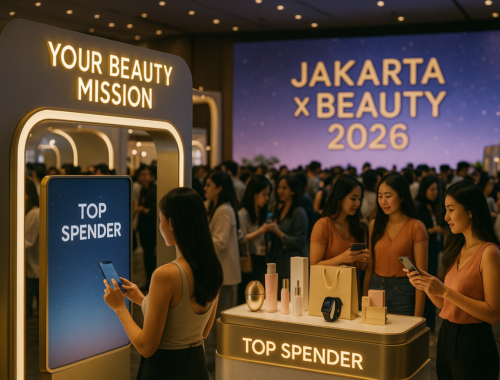 alt_text: Pameran kecantikan Jakarta 2026 dengan hadiah menarik dan misi seru untuk diikuti.