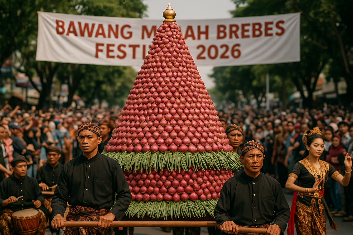 Festival Bawang Merah Brebes: Tradisi unik, warga berebut bawang untuk simbol harapan dan keberuntungan.